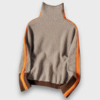 Damtröja med hög krage och mönster