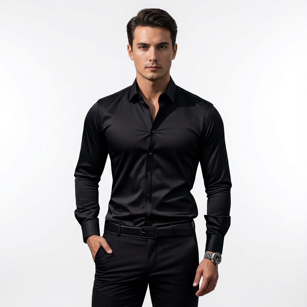 Andningsbar Långärmad Skjorta för Herr