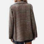 Rutig damblazer med enkel knäppning