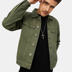 Herrjacka i denim med knappar framtill