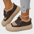 Varmfodrade damskor med tjock sula för vinter