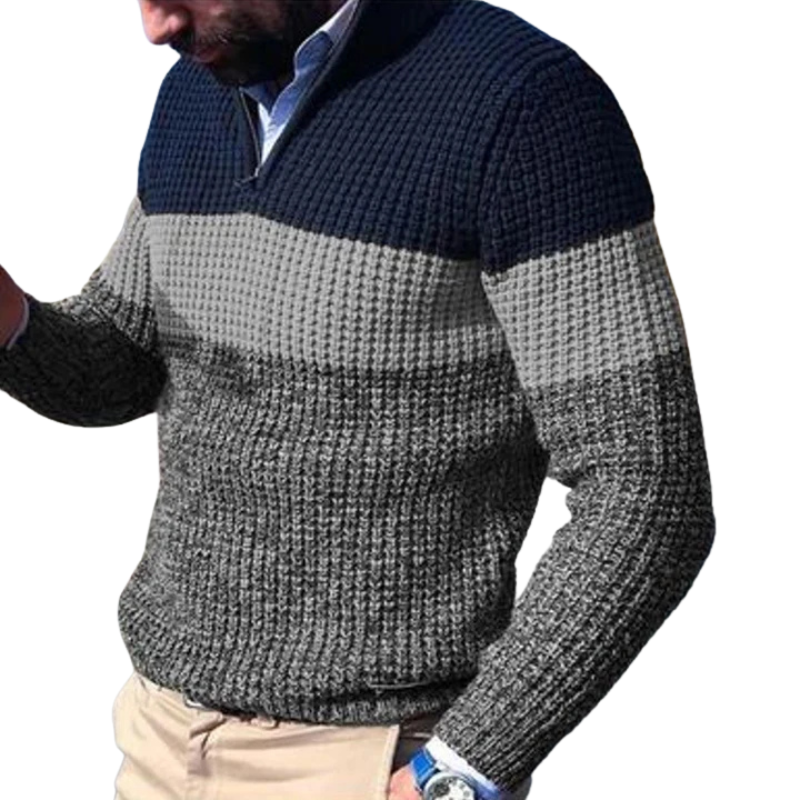 Herrtröja med struktur och halvkrage