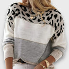 Damtröja med mönstrad överdel och paneler