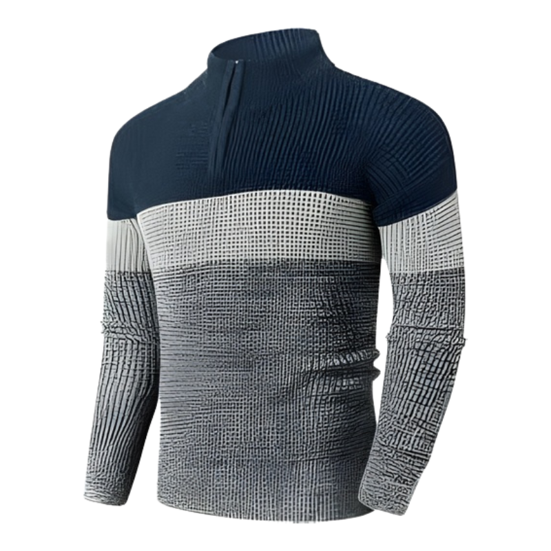 Herrtröja med struktur och halvkrage