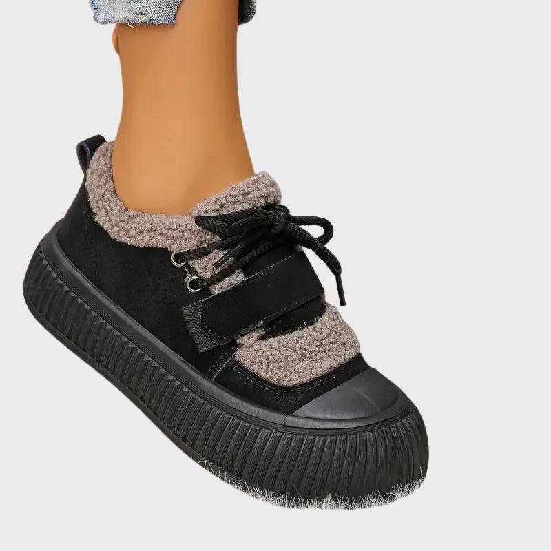 Varmfodrade damskor med tjock sula för vinter