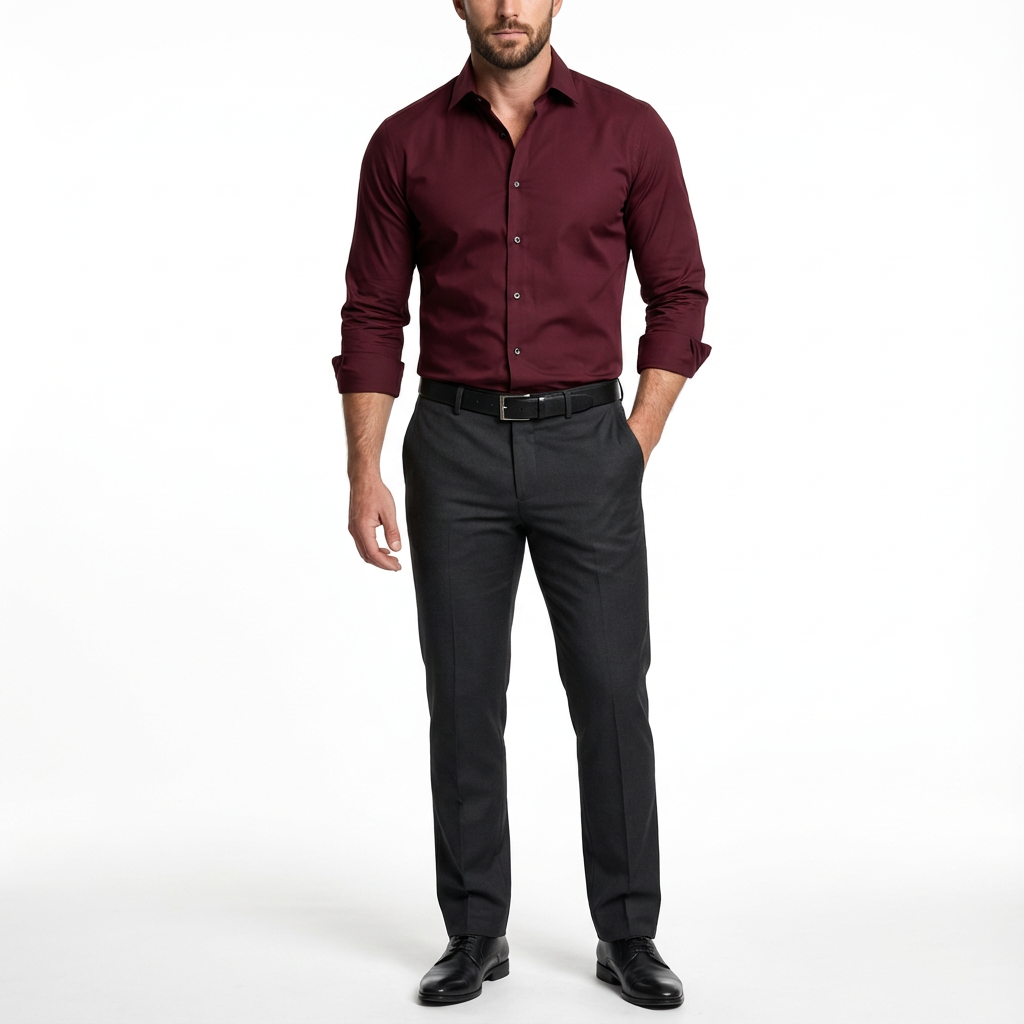 Andningsbar Långärmad Skjorta för Herr