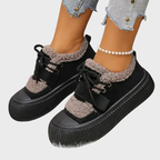 Varmfodrade damskor med tjock sula för vinter