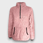 Damtröja med struktur och halvdragkedja