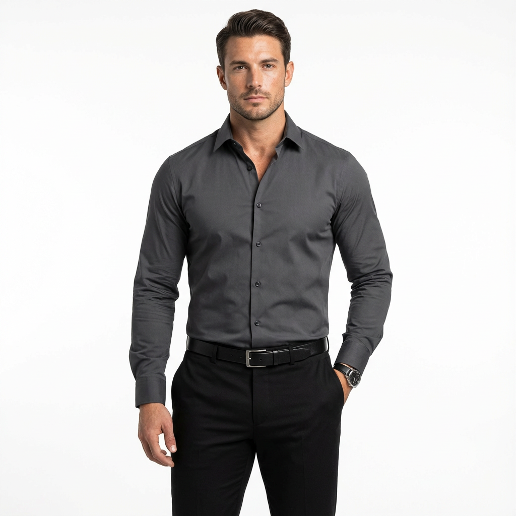 Andningsbar Långärmad Skjorta för Herr