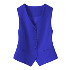 Damväst med knäppning framtill och fickor