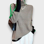 Damtröja med hög krage och mönster