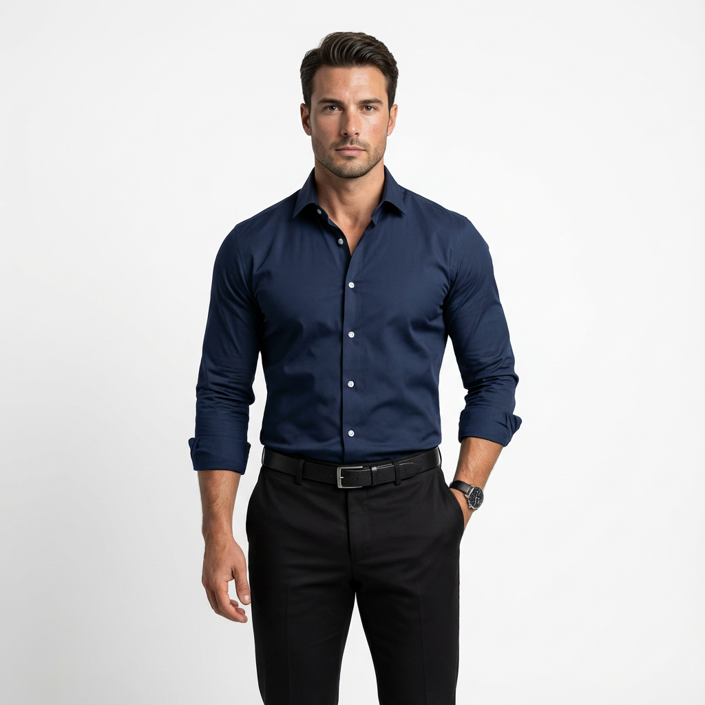 Andningsbar Långärmad Skjorta för Herr