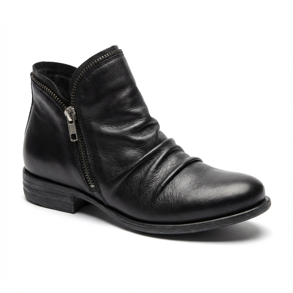 Ankelboots med dragkedja för dam