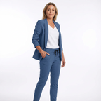 Blazer- och byxset för dam med avsmalnande passform