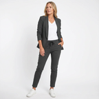 Blazer- och byxset för dam med avsmalnande passform