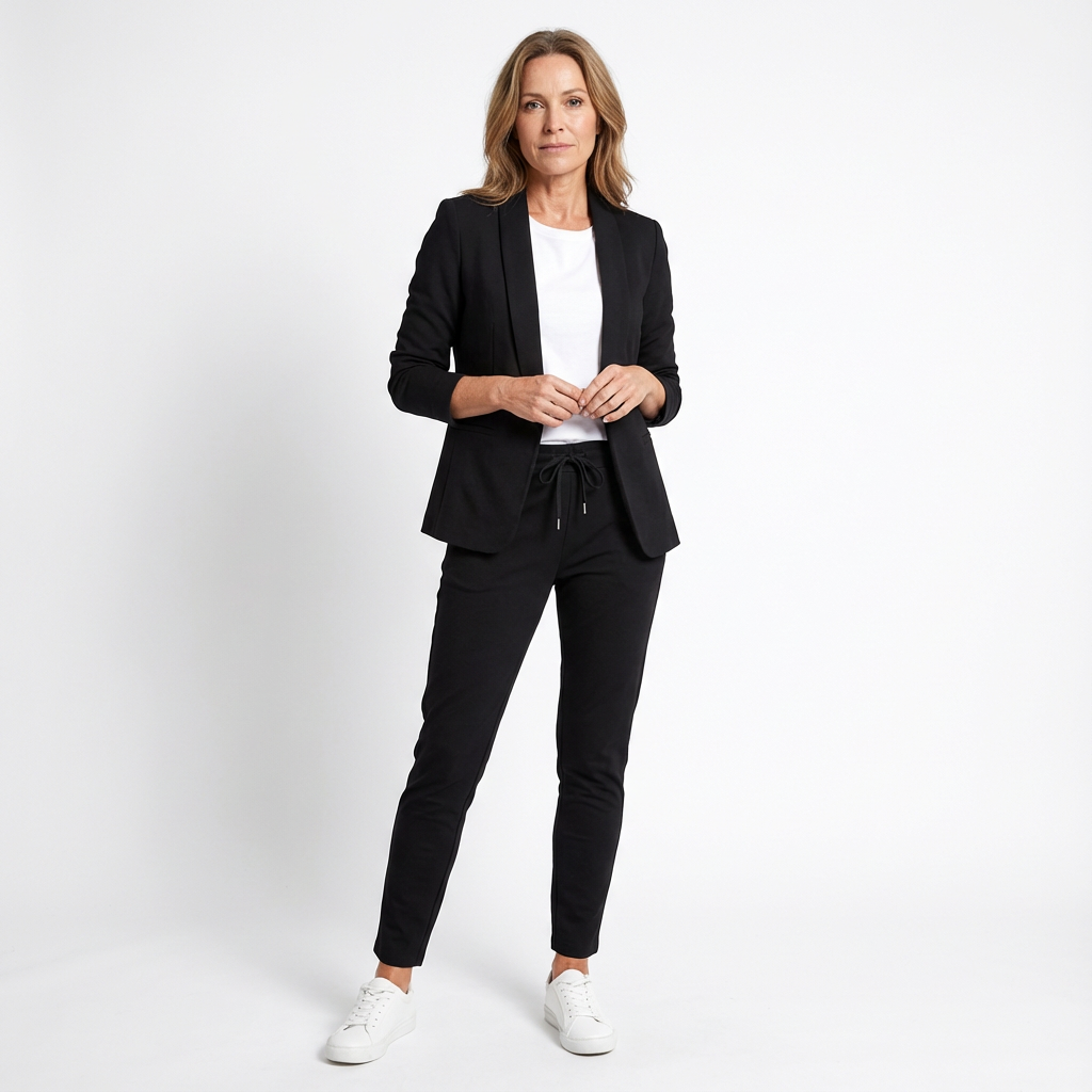 Blazer- och byxset för dam med avsmalnande passform