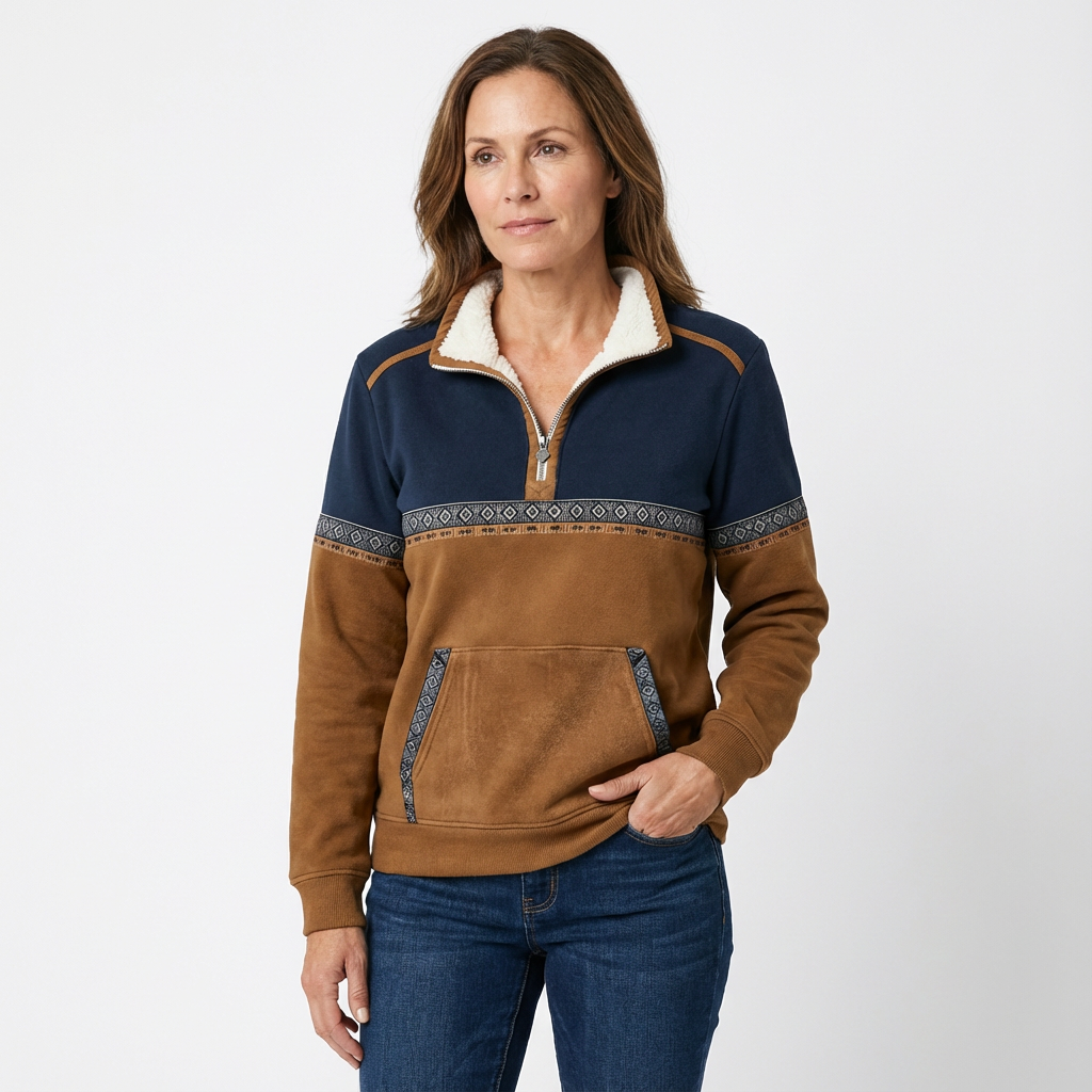 Dam Mjuk Tröja med Halvdragkedja | Halvdragkedja