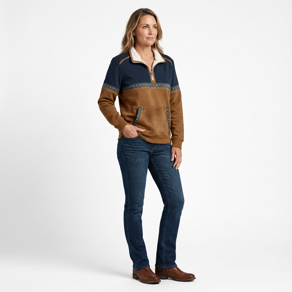 Dam Mjuk Tröja med Halvdragkedja | Halvdragkedja