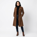 Dam Strukturerad Trenchkappa i Mockaliknande Stil