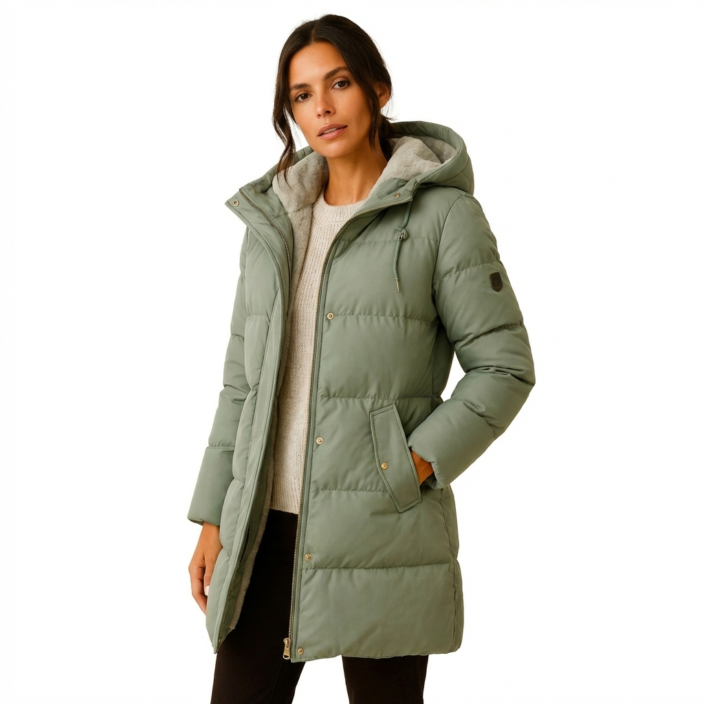 Dam Vadderad Pufferjacka | Lång