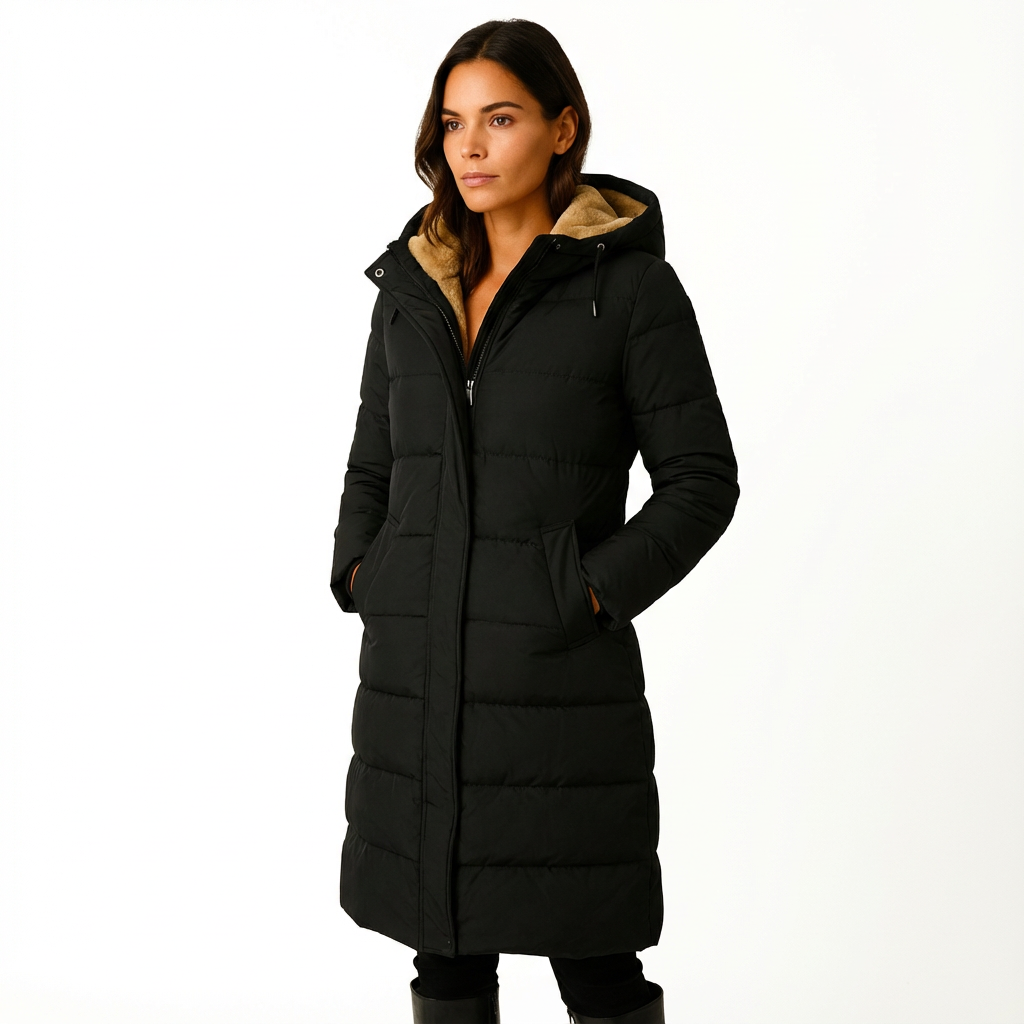 Dam Vadderad Pufferjacka | Lång