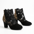 Eleganta ortopediska klackskor för dam med spetsdetaljer