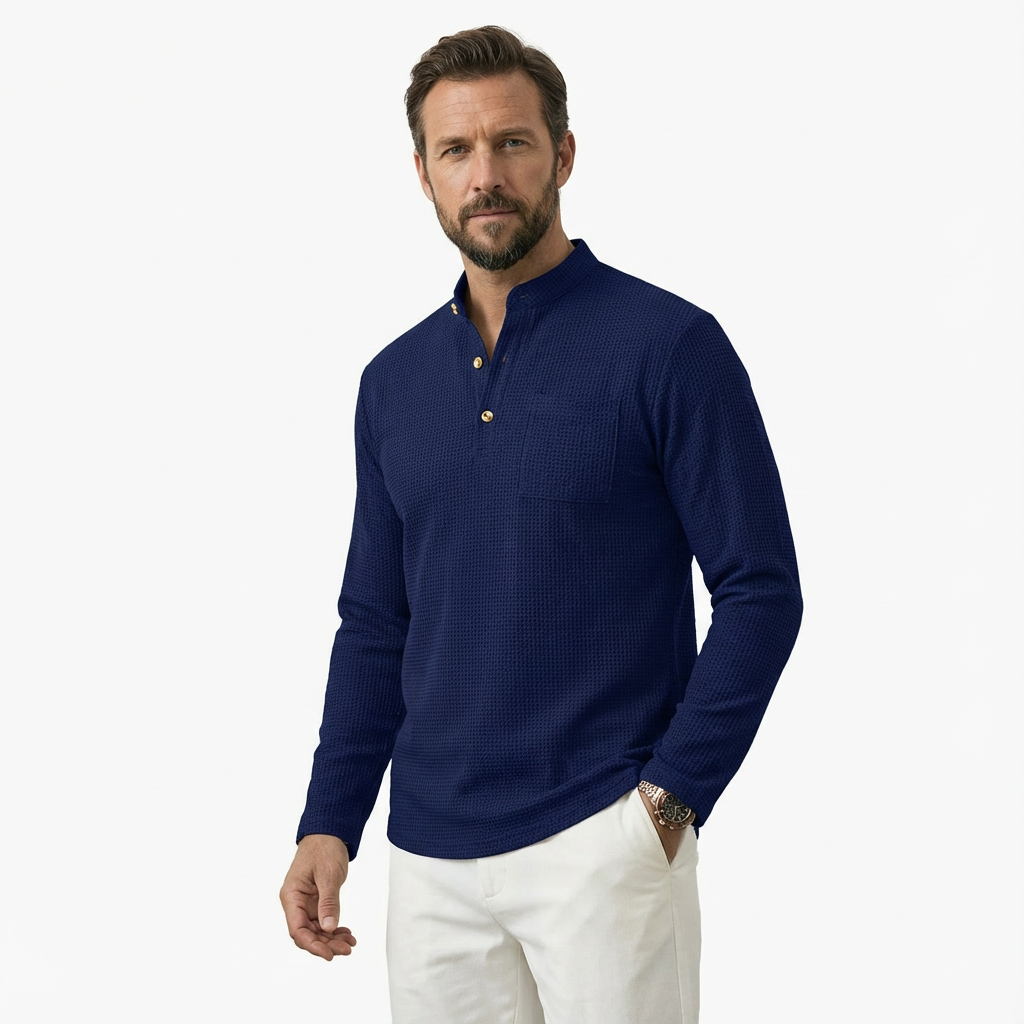 Herr Långärmad Skjorta med Strukturerad Yta