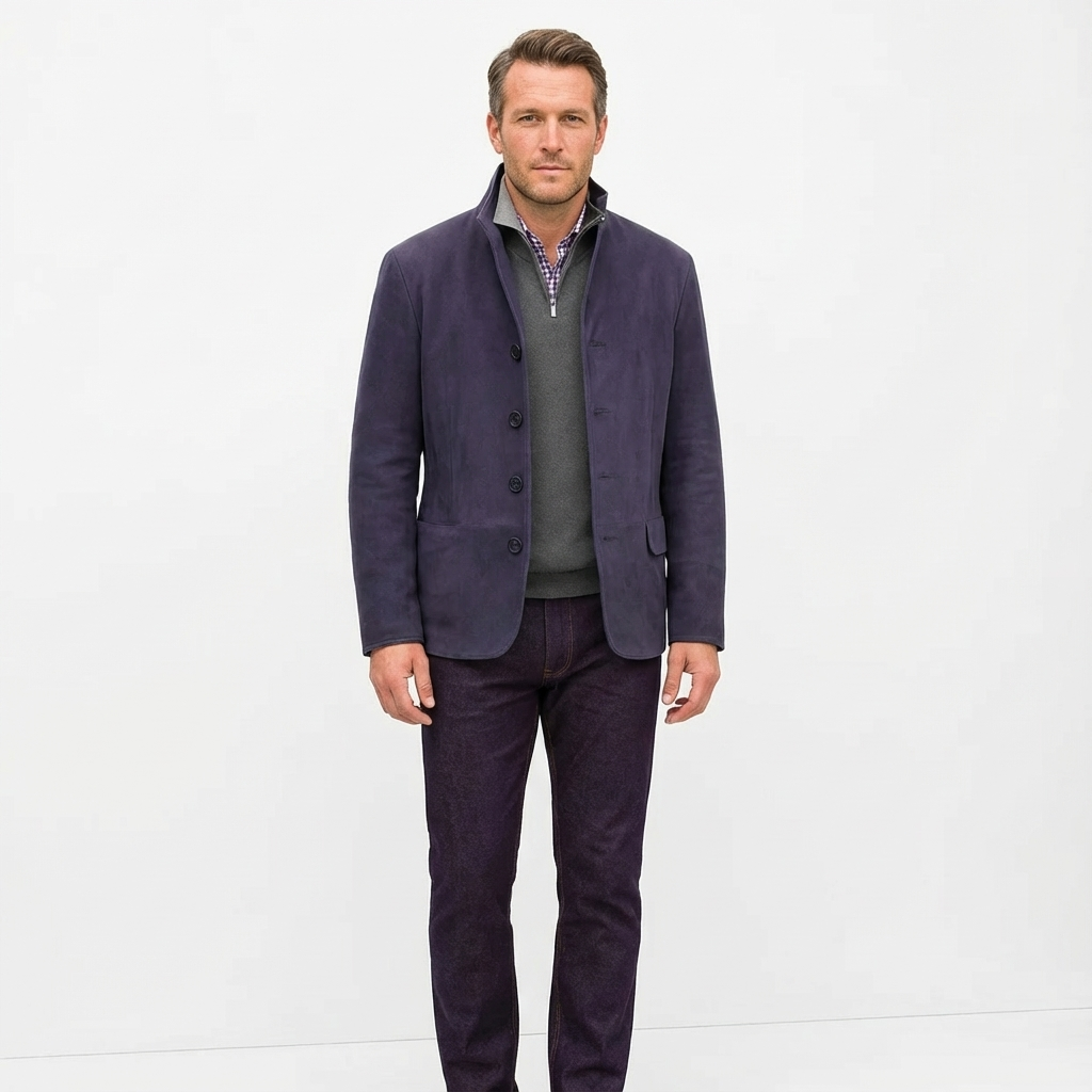 Herr Skräddarsydd Jacka med Knäppning