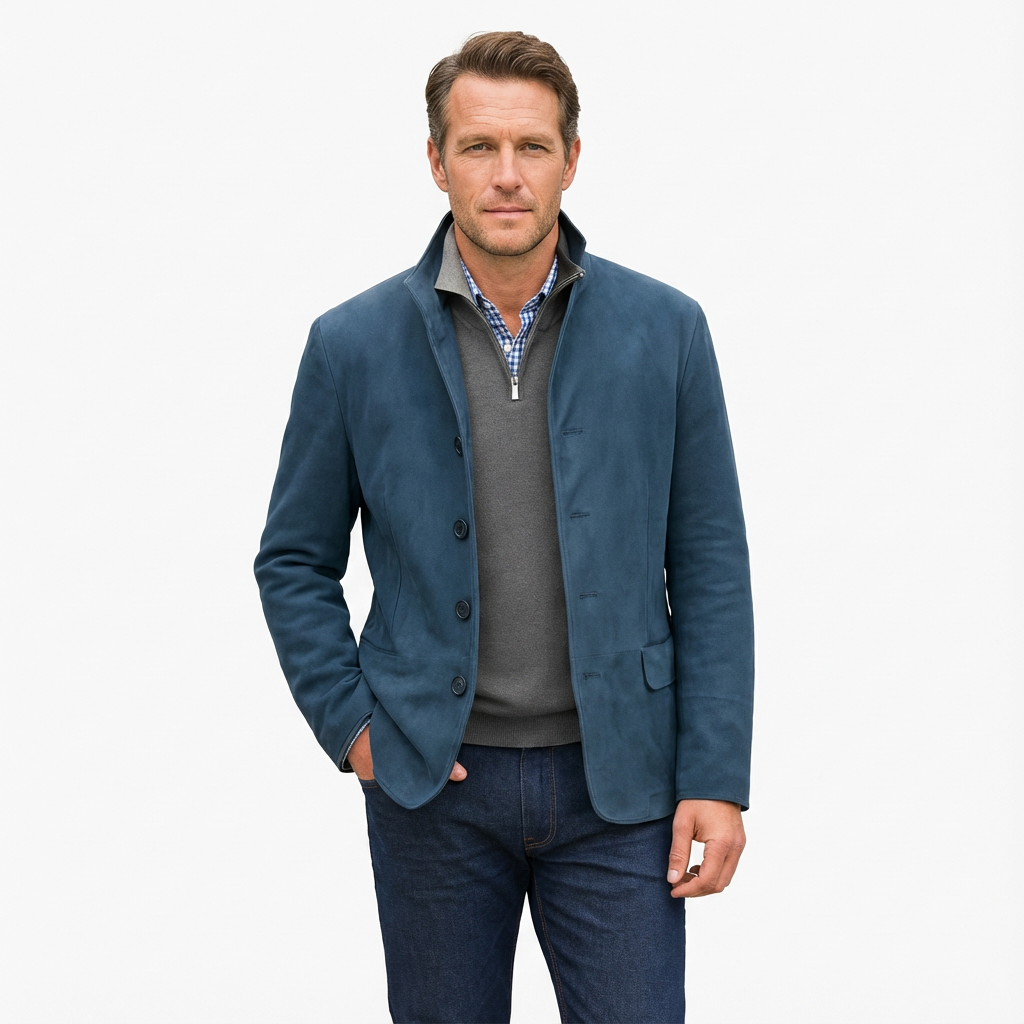 Herr Skräddarsydd Jacka med Knäppning