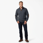 Herrtröja med knappar och ribbad struktur