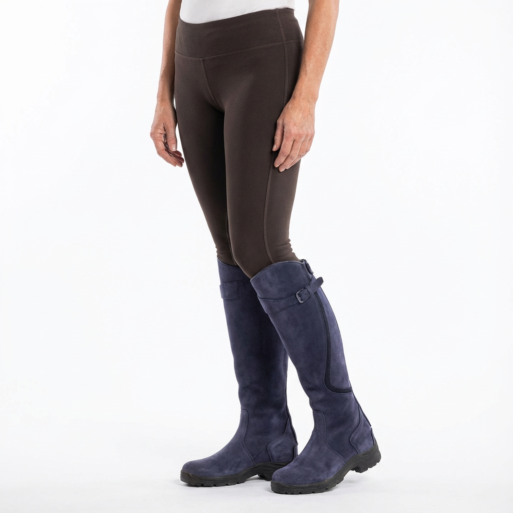 Höga kängor med rem och spänne för dam