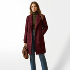 Klassisk rutig ullkappa för dam