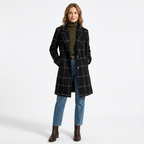 Klassisk rutig ullkappa för dam