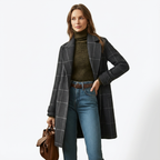 Klassisk rutig ullkappa för dam