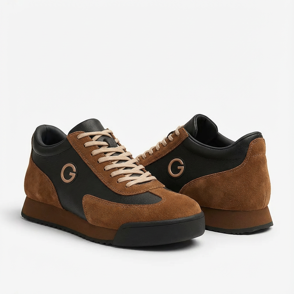 Låga sneakers med snörning för herr