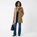 Mellång kappa med knäppning för dam