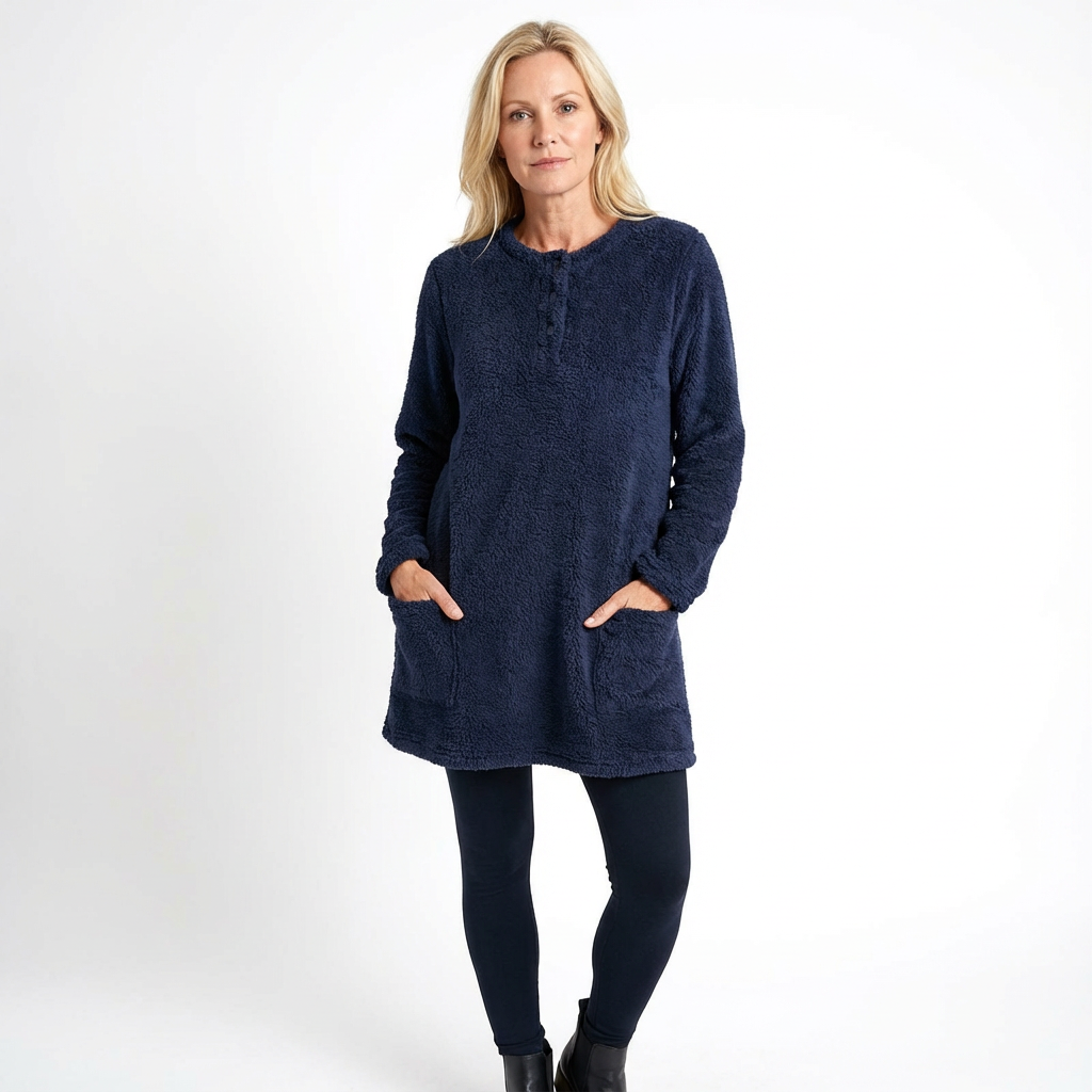 Mjuk midjelång damtröja i avslappnad passform