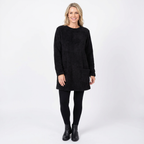 Mjuk midjelång damtröja i avslappnad passform