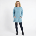 Mjuk midjelång damtröja i avslappnad passform