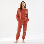 Mjukt stickat loungeset för dam med rund hals