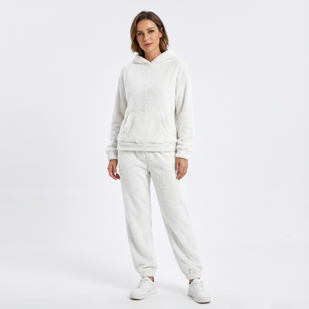 Mysigt stickat loungeset för dam