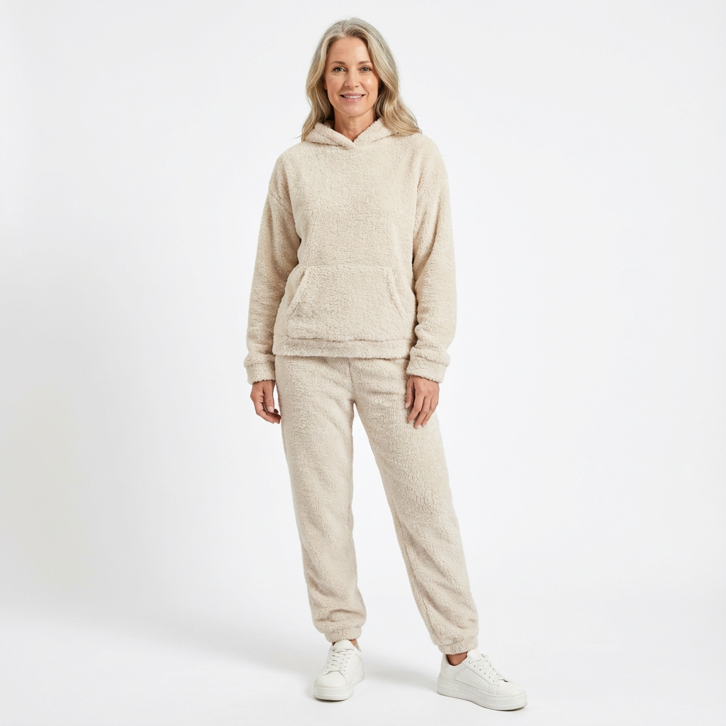 Mysigt stickat loungeset för dam