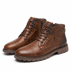 Snörade ankelkängor med strukturerad design för herr