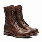 Snörstövlar i mellanhög modell med låg klack för dam