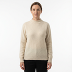 Stickad tröja med rund hals för dam