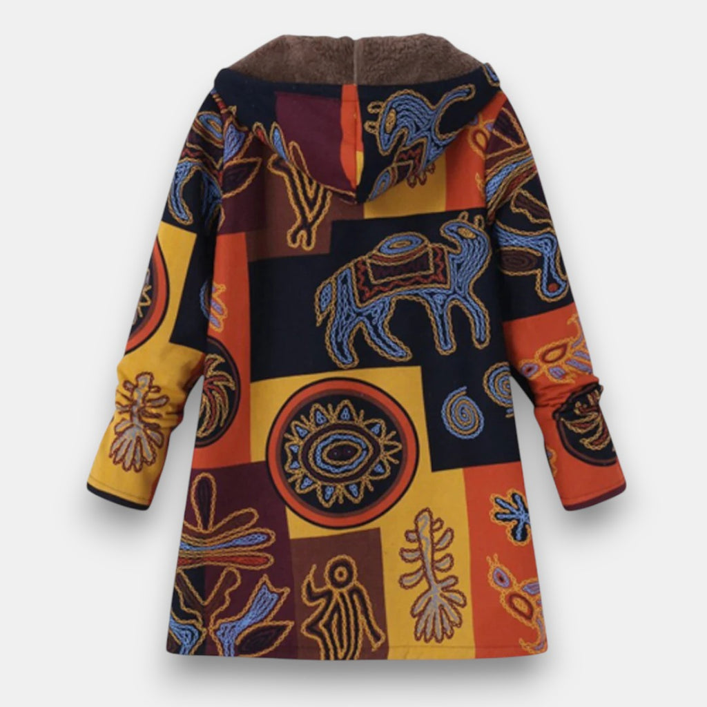 Damparka med blommigt mönster och huva