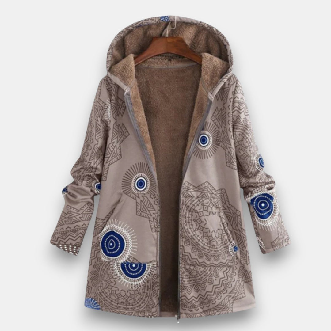 Damparka med blommigt mönster och huva