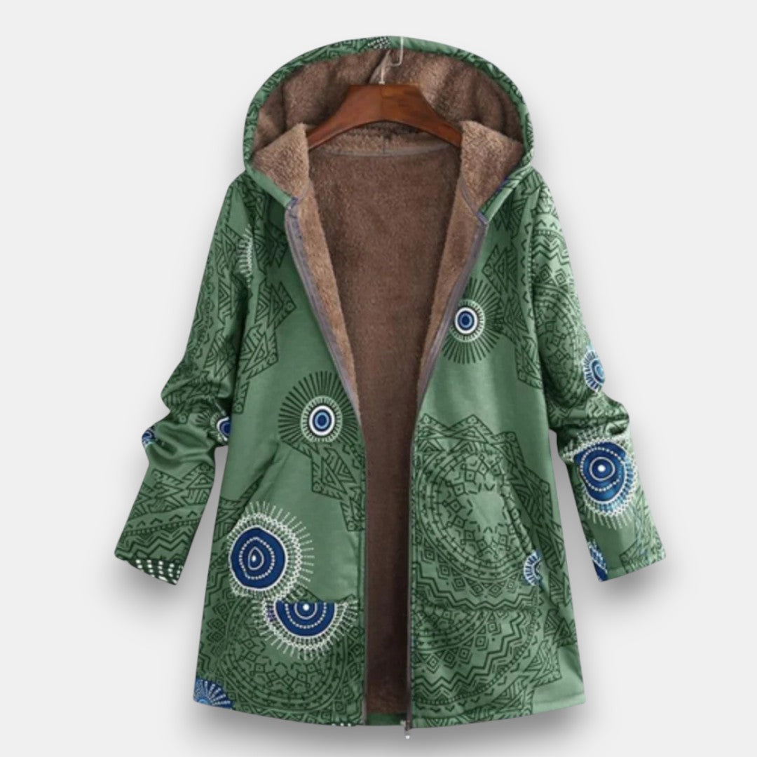 Damparka med blommigt mönster och huva