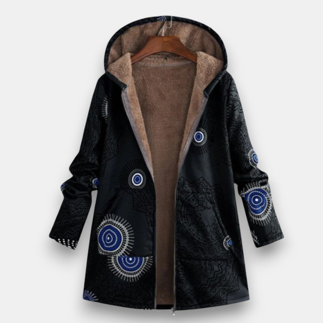 Damparka med blommigt mönster och huva