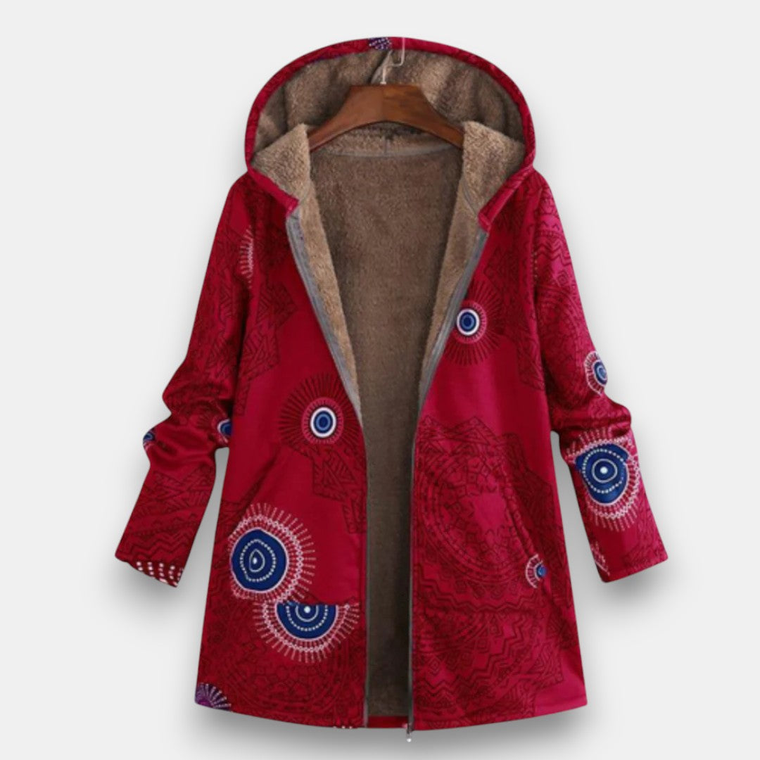 Damparka med blommigt mönster och huva